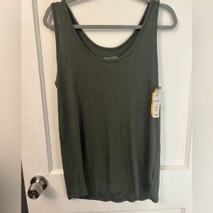 Terra and sky dark green tank top.